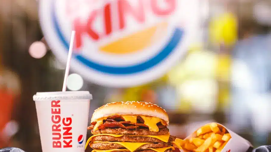 sanduiche hamburguer com batata frita do burger king