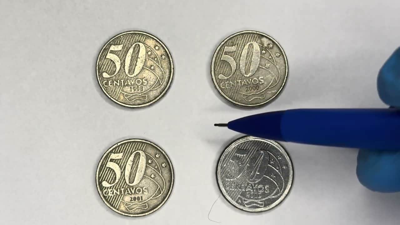 4 moedas raras de 50 centavos qu